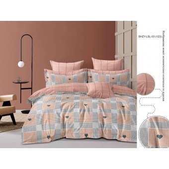 Простыня   на резинке   140х200  1,5 спальная из сатина       розовая  Клетка Бояртекс  