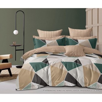 Простыня   на резинке   160х200  двуспальная из сатина       коричневая  в сетку Бояртекс  