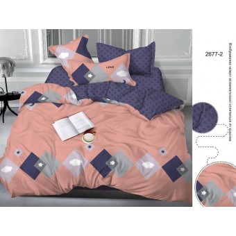 Простыня   на резинке   180х200  двуспальная из сатина       фиолетовая  Рисунок Бояртекс  