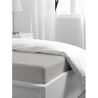 Простыня   на резинке   180х200  двуспальная из поплина       серая   Uniqcute