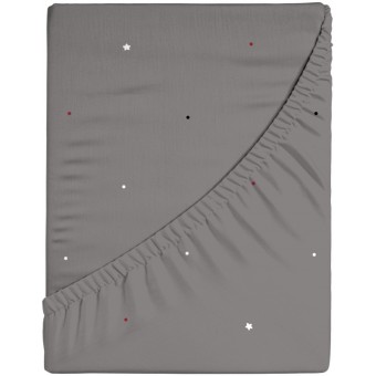 Простыня   на резинке   180х200  двуспальная из поплина       серая   Uniqcute