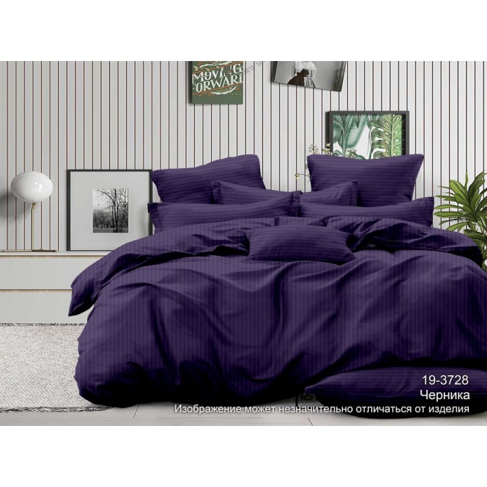 Простыня на резинке 200х200 евро из сатина фиолетовая однотонная Бояртекс