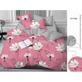 Простыня       200х215  евро из сатина       серая  Круги Бояртекс