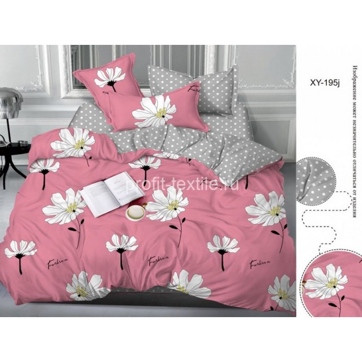 Простыня 200х215 евро из сатина серая Круги Бояртекс