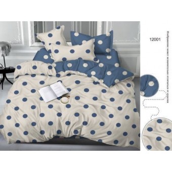 Простыня       240х215  евро из сатина       синяя  Круги Бояртекс