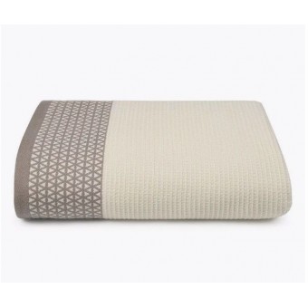 Полотенце     для бани 90х150   вафельное  500 г/м2     Белый, Коричневый   Донецкая мануфактура