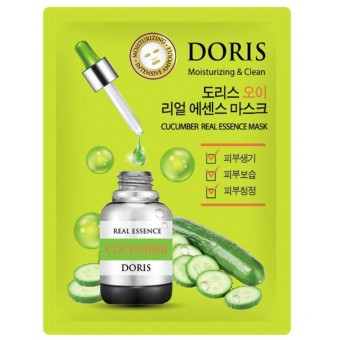 DORIS Тканевая маска для лица с огурцом CUCUMBER REAL ESSENCE 25мл (*10*100*600)