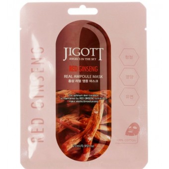 JIGOTT Ампульная тканевая маска для лица RED GINSENG 27мл