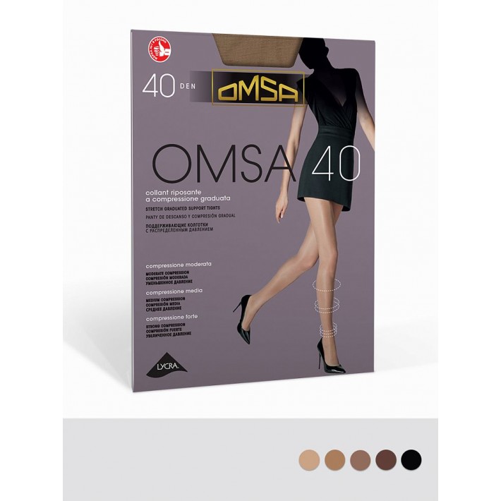 Колготки женские 5 размер 40 ден черные Omsa