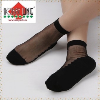 Носки  женские              черные   Hobby Line  