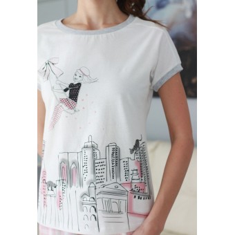 Пижама  женская       из кулирки    футболка с брюками