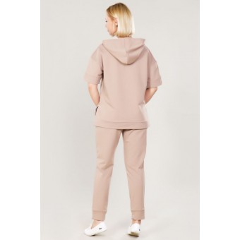 Костюм  женский       из футера    футболка с брюками   бежевый