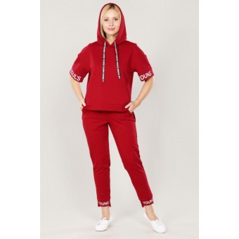 Костюм  женский       из футера    футболка с брюками   бежевый