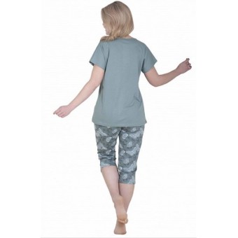 Пижама  женская       из кулирки    футболка с бриджами