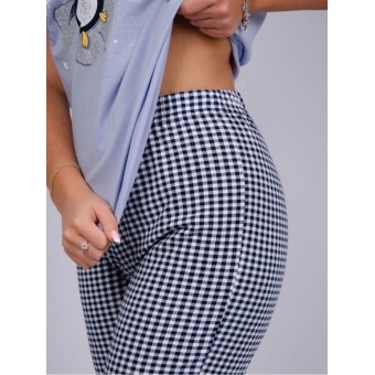 Пижама  женская       из кулирки    футболка с брюками   голубая