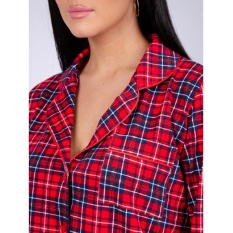 Пижама  женская       трикотажная    рубашка с брюками   красная