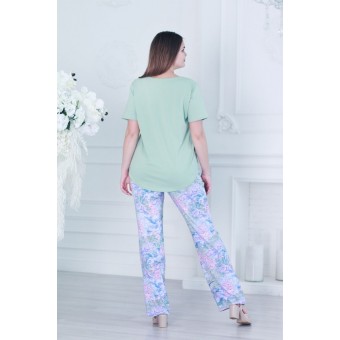 Пижама  женская       из кулирки    футболка с брюками