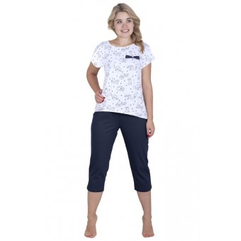 Пижама  женская       из кулирки    футболка с бриджами        