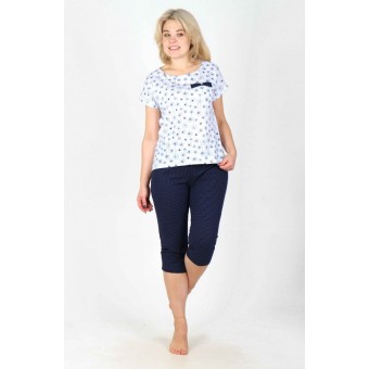 Пижама  женская       из кулирки    футболка с бриджами        