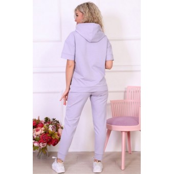 Костюм  женский       из футера    футболка с брюками   фиолетовый