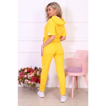 Костюм  женский       из футера    футболка с брюками   желтый
