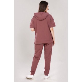 Костюм  женский       из футера    футболка с брюками   коричневый
