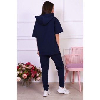 Костюм  женский       из футера    футболка с брюками   синий