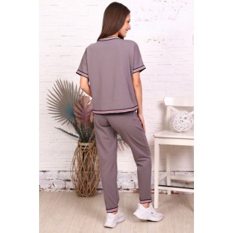 Костюм  женский       из кулирки    футболка с брюками   серый