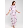 Комплект женский из кулирки футболка с брюками розовый