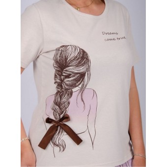 Пижама  женская       из кулирки    футболка с брюками