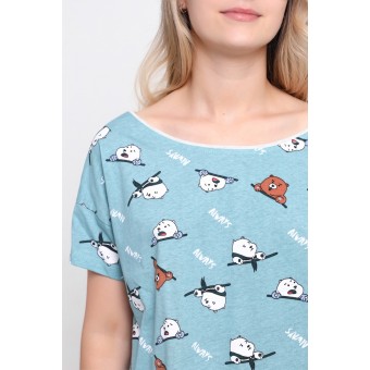 Комплект  женский       из кулирки    футболка с брюками   зеленый     