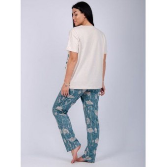 Пижама  женская       из кулирки    футболка с брюками