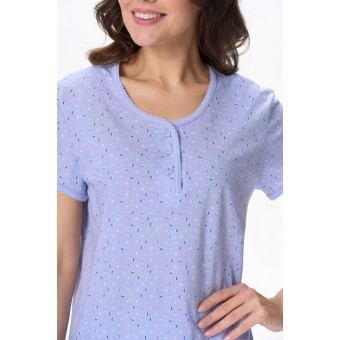 Пижама  женская       трикотажная    футболка с бриджами   голубая