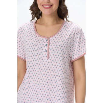 Пижама  женская       из кулирки    футболка с бриджами   розовая