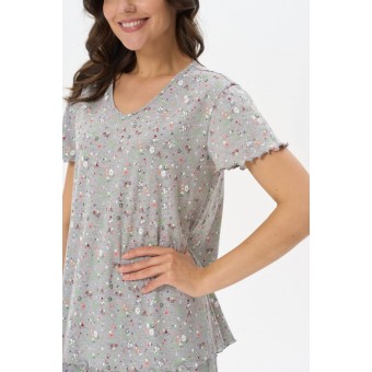 Пижама  женская       Пенье    футболка с бриджами   серая