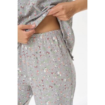 Пижама  женская       Пенье    футболка с бриджами   серая