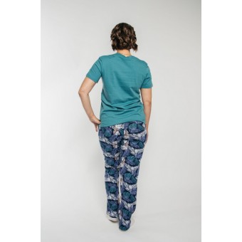 Пижама  женская       из кулирки    футболка с брюками   зеленая