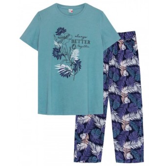 Пижама  женская       из кулирки    футболка с брюками