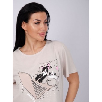 Пижама  женская       из кулирки    футболка с брюками