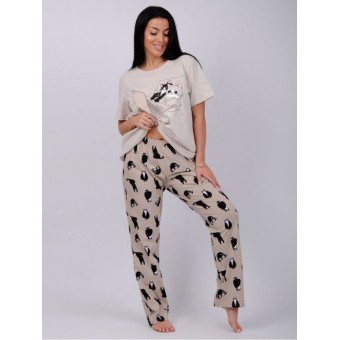 Пижама  женская       из кулирки    футболка с брюками