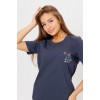 Костюм женский из кулирки футболка с брюками серый Клетка Kuzina