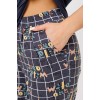 Костюм женский из кулирки футболка с брюками серый Клетка Kuzina