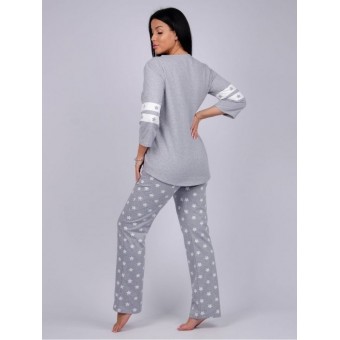 Костюм  женский       из футера    кофта с брюками   серый