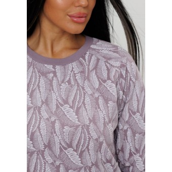 Костюм  женский       из футера    кофта с брюками   фиолетовый