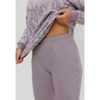 Костюм  женский       из футера    кофта с брюками   фиолетовый