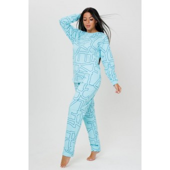 Костюм  женский       из футера    кофта с брюками   зеленый