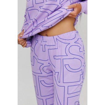 Костюм  женский       из футера    кофта с брюками   фиолетовый