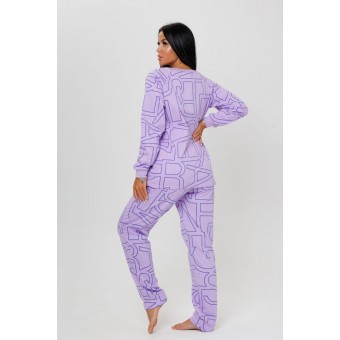 Костюм  женский       из футера    кофта с брюками   фиолетовый