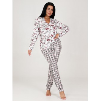 Пижама  женская       из кулирки    кофта с брюками        