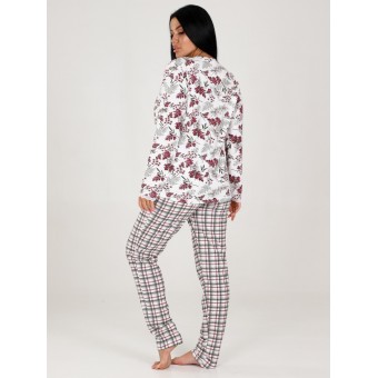 Пижама  женская       из кулирки    кофта с брюками        